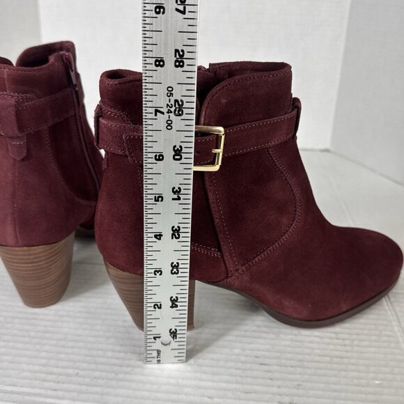 DIBA Sleek Bootie Boot Women's 9M Burgundy Suede Leather Upper NWOB 9324 - Picture 9 of 12